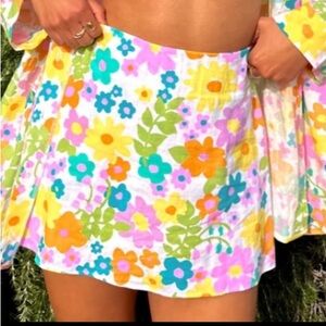 NWT Show Me Your MuMu All Night Skort Linen In Petal Pop size XL